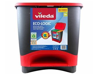 Auchan Balde lixo eco-logic vileda com pedal 39lt promoção