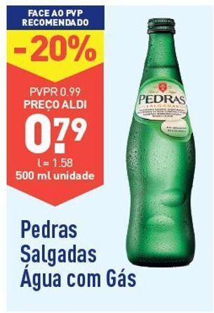 ALDI Água com gás pedras salgadas promoção