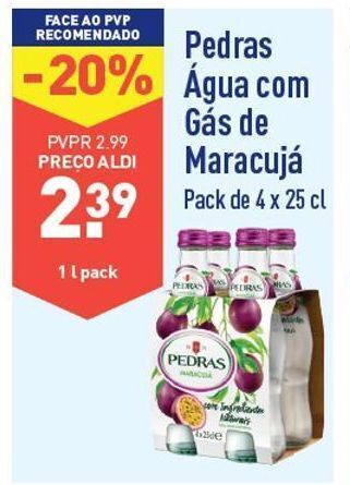 ALDI Água com sabor pedras promoção