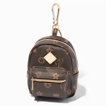 Claire's Brown status icons mini backpack keyring promoção