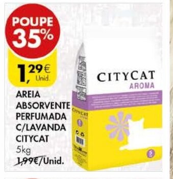 Pingo Doce Areia Absorvente Perfumada C/Lavanda CityCat 5kg promoção