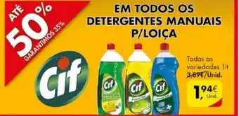 Pingo Doce Detergente Manuais P/Loiça promoção