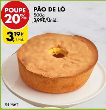 Pingo Doce Pão de Ló 500g promoção