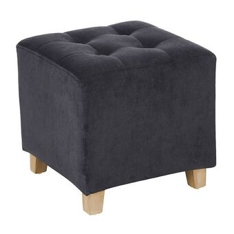 Hôma Puff leandre cinza escuro efeito capitonê promoção