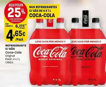 Intermarché Refrigerante c/ Gás Coca Cola 4x1l promoção