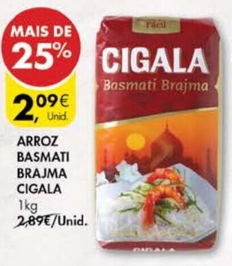 Pingo Doce Arroz Basmati Brajma Cigala 1kg promoção