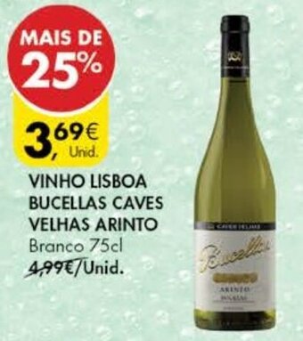 Pingo Doce Vinho Lisboa Bucellas Caves Velhas Arinto 75cl promoção