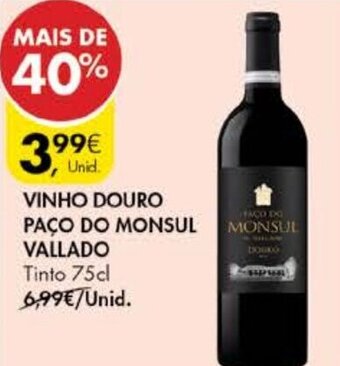Pingo Doce Vinho Douro Paço do Monsul Vallado 75cl promoção