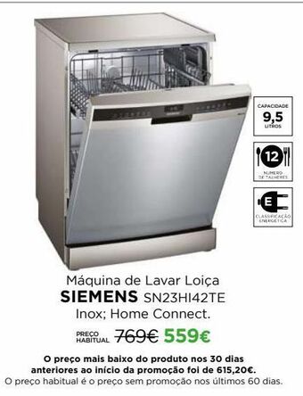 El Corte Inglés Lava louças siemens promoção