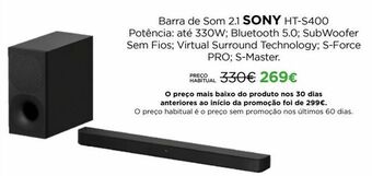 El Corte Inglés Barra de som sony promoção