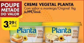 Pingo Doce Creme Vegetal Planta 1kg promoção