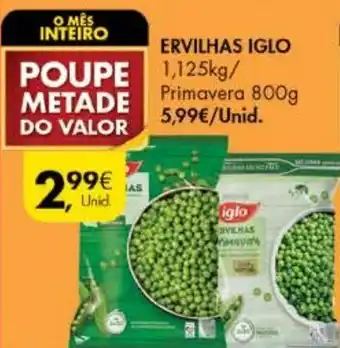 Ervilhas Iglo 1,125kg/Primavera 800g