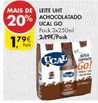 Pingo Doce Leite Achocolatado Ucal Go Pack 3x250g promoção