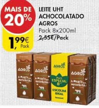 Leite UHT Achocolatado Agros Pack 8x200ml