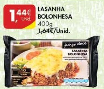 Pingo Doce Lasanha Bolonhesa 400g promoção