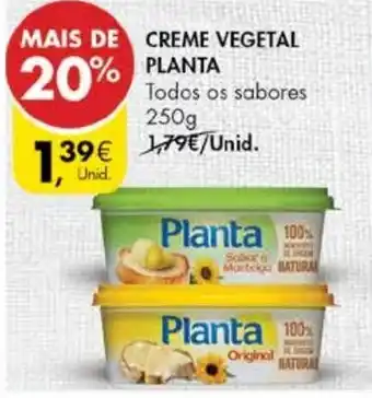 Pingo Doce Creme Vegetal Planta 250g promoção