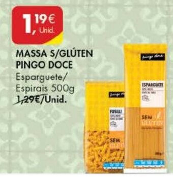Pingo Doce Massa S/ Glúten Pingo Doce 500g promoção