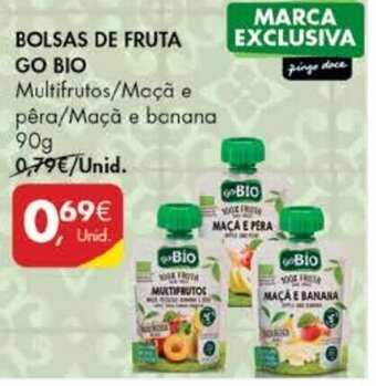 Pingo Doce Bolsas de Fruta Go Bio 90g promoção