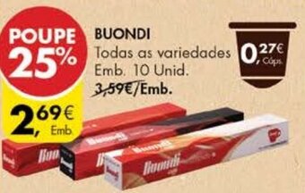 Pingo Doce Cápsulas P/Máquina Nespresso Buondi 10 Unid promoção