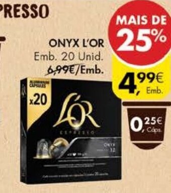 Pingo Doce Cápsulas P/Máquina Nespresso Onyx L'Or 20 Unid promoção