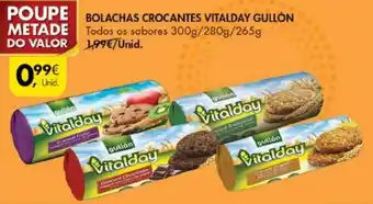 Pingo Doce Bolachas Crocantes Vitalday Gullón 300g/280g/265g promoção