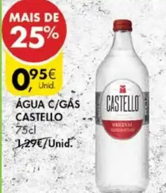 Pingo Doce Água C/ Gás Castello 75cl promoção