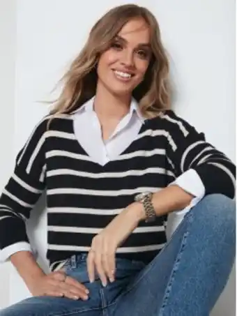 Venca Camisola malha riscas manga comprida promoção