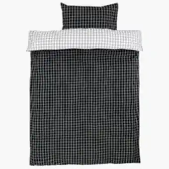 JYSK Conjunto capa edredu00e3o percal karin 155x220 branco/preto promoção