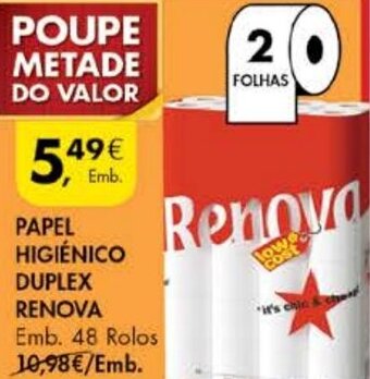 Papel Higiénico Duplex Renova 48 Rolos