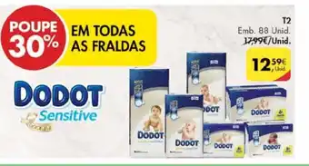 Pingo Doce Fraldas Dodot Sensitive T2 88 Unid promoção