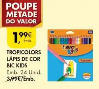 Pingo Doce Tropicolors Lápis de Cor Bic Kids 24 Unid promoção