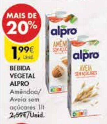 Pingo Doce Bebida Vegetal Alpro 1L promoção