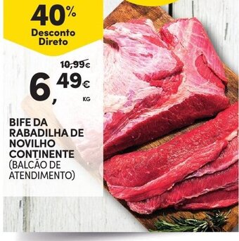 Continente Bife da Rabadilha de Novilho Continente promoção