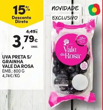Continente Uva Preta Grainha Vale da Rosa 800g promoção