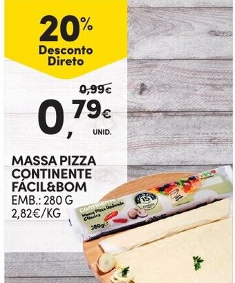 Continente Massa Pizza Continente Fácil&Bom 280g promoção