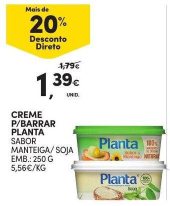 Continente Creme P/Barrar Planta 250g promoção
