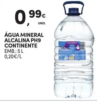 Continente Álcool Mineral Alcalina PH9 Continente 5L promoção