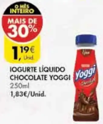 Pingo Doce Iogurte Líquido Chocolate Yoggi 250ml promoção