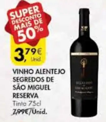 Pingo Doce Vinho Alentejo Segredos de São Miguel Reserva 75cl promoção