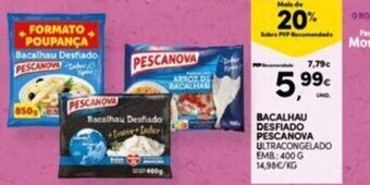 Continente Bacalhau Desfiado Pescanova 400g promoção