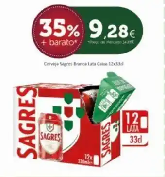 Coviran Cerveja Sagres Branca lata caixa 12x33cm promoção