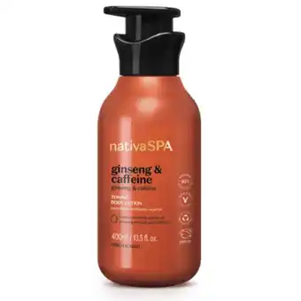 Loção hidratante corporal nativa spa ginseng e cafeína, 400ml