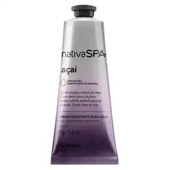 O Boticário Creme de mãos nativa spa açaí, 75g promoção