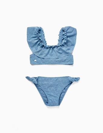 Zippy Biquíni floral com folhos para menina 'you&me', azul promoção