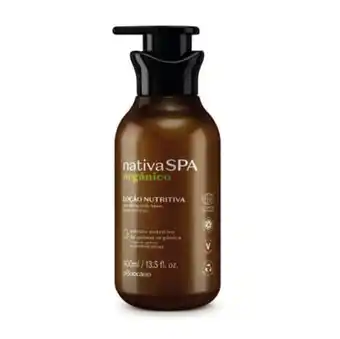 O Boticário Loção nutritiva corporal nativa spa orgânico 400ml promoção