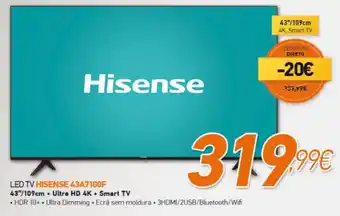 Expert LED TV Hisense 43A7100F promoção