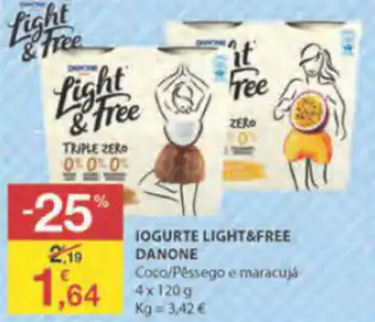 E.Leclerc Iogurte Light & Free Danone 4x120g promoção
