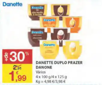 E.Leclerc Danette Duplo Prazer Danone 4x100g/125g promoção