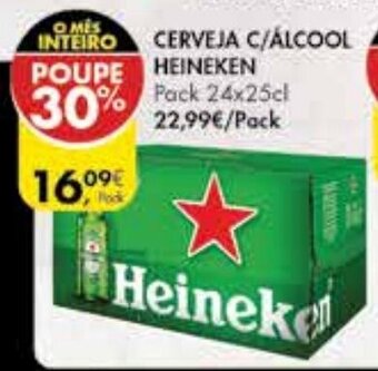 Pingo Doce Cerveja c/ Álcool Heineken 24x25cl promoção