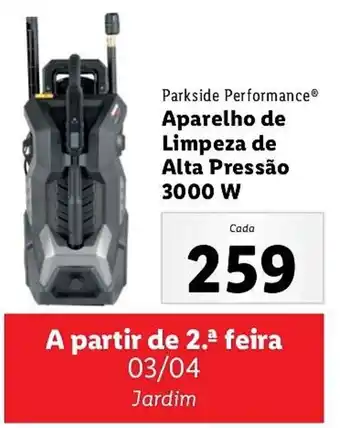 Lidl Parkside Performance Aparelho de Limpeza de Altra Pressão 3000W promoção